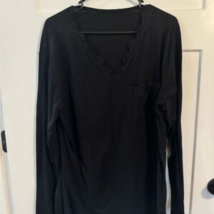 Classic Black Long Sleeve V-Neck Shirt
